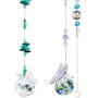 H&D Hyaline & Dora Sun Catcher Crystal Ball Prism Metal Butterfly Decor Pendant,Christmas Lights Part Accessories