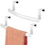 mDesign Modern Metal Kitchen Storage Over Cabinet Curved Towel Bar Rack - Hang on Inside or Outside of Doors, Organize and Hang Hand, Dish, and Tea Towels - Also for Bars - 9.7'' Wide, 2 Pack - White