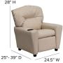 Flash Furniture Contemporary Beige Vinyl Kids Recliner with Cup Holder