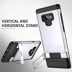 ESR Metal Kickstand Case Compatible for Samsung Note 9,[Vertical and Horizontal Stand] [Reinforced Drop Protection] Hard PC Back with Flexible TPU Bumper for Note 9(Sliver)