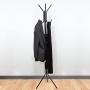 Mind Reader COATRACK11 Standing Metal Coat Rack Hat Hanger 11 Hook for Jacket, Purse, Scarf Rack, Umbrella Tree Stand, Black