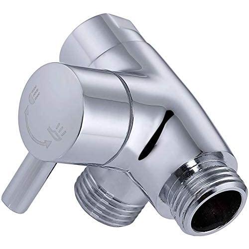 100% Solid Metal Shower Arm Diverter Valve for Hand Held Showerhead and Fixed Spray Head ∣ G 1/2 3-Way Bathroom Universal Shower System Replacement Part (Chrome Finished)