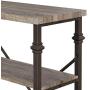 Hombazaar 6-Tier Tall Bookshelf, Vintage Industrial Metal Bookcase Display Rack and Storage Organizer for Living Room, Grey Oak