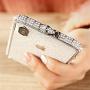iPhone 8 Plus Diamond Bumper for Women, DMaos Sparkly Rhinestone Metal Bumper with Front and Back Glitter Sticker, Luxury for iPhone 8+ 5.5 inch - Silver