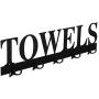 MyGift 23.5 Inch Black Metal Towels Design Wall Mounted 5 Dual-Hook Towel Hanger Rack for Bathroom or Kitchen