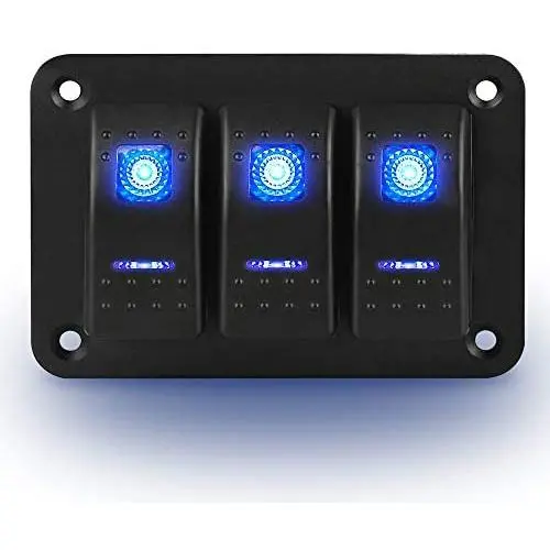 ABILKEEN Latching Push Button Switch U19C2 1NO1NC SPDT ON/Off Metal Shell with Suitable for 16mm 3/4'' Mounting Hole blue