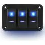 ABILKEEN Latching Push Button Switch U19C2 1NO1NC SPDT ON/Off Metal Shell with Suitable for 16mm 3/4'' Mounting Hole blue