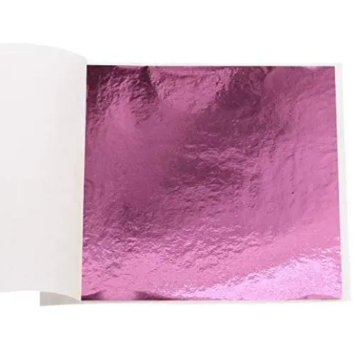VGSEBA Imitation Gold Foil Sheets Gold Leaf Paper - 100 Pieces Pink Color Metal Leaf for Arts Decoration, Handcrafts, Gilding, Furniture, Nails, Paintings, Slime, Wall, Line, DIY 3.15 by 3.35 Inches VGSEBA Imitation Gold Foil Sheets Gold Leaf Paper - 100 Pieces Pink Color Metal Leaf for Arts Decoration, Handcrafts, Gilding, Furniture, Nails, Paintings, Slime, Wall, Line, DIY 3.15 by 3.35 Inches