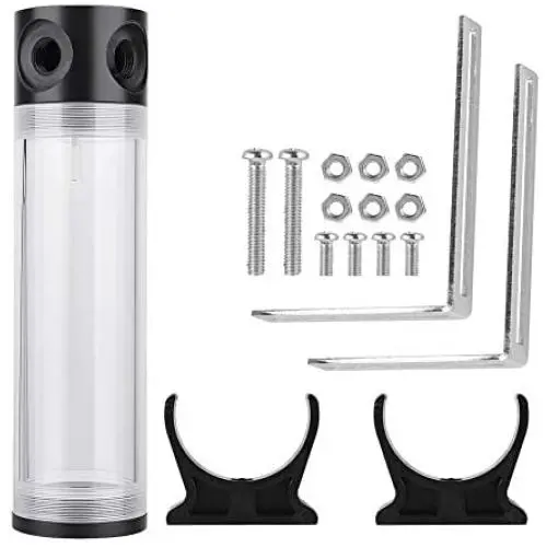 Water Cooling Tank, 190mm / 240mm / 300mm / 400mm50mm Diameter POM Cylindrical CPU Water Cooler Reservoir System Heat Sink Kit for PC Computer(190mm) Water Cooling Tank, 190mm / 240mm / 300mm / 400mm50mm Diameter POM Cylindrical CPU Water Cooler Reservoir System Heat Sink Kit for PC Computer(190mm)