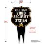 Ultra Reflective Warning 24 Hour Video Surveillance Security Camera System in Operation Metal Yard Sign | Stylish Laser Cut Shield Design | Heavy Duty 1/8'' Thick DiBond Aluminum (Reflective)