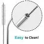 8 pcs Stainless Steel Straws with 8 Dust-proof Cover, SENHAI Bent + Straight Metal Drink Straw with Silicone Silencers Cap & 2 Brushes for 30 20 Ounce YETI Rambler Cup RTIC Ozark Trail