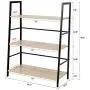C-Hopetree Ladder Bookshelf - 3 Tier Bookcase Display Shelf - Black Metal Frame C-Hopetree Ladder Bookshelf - 3 Tier Bookcase Display Shelf - Black Metal Frame
