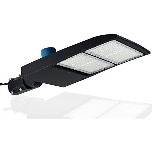 300 Watt NextGen II LED Parking Lot Lights - 40,500 Lumen - Super Efficiency 135 Lumen to Watt - 5000K Bright White - Replaces 1000W Halide - LED Shoebox Lights - Slip Fit Mount - with photocell