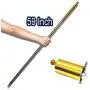 OUERMAMA Metal Appearing Cane Magic Pocket Staff for Professional Magician Stage Close-up Magic Trick Magic Accessories (Golden Silver, 59'')