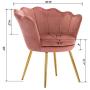 Chairus Living Room Chair, Mid Century Modern Retro Leisure Velvet Accent Chair with Golden Metal Legs, Vanity Chair for Bedroom Dresser, Upholstered Guest Chair(Antique Pink)