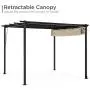 Best Choice Products 10x10ft Extra-Large Outdoor Patio Pergola Shelter w/Removable Retractable Sun Shade Canopy Cover, Weather-Resistant Fabric, Steel Frame, and 16 Ground Stakes, Black Best Choice Products 10x10ft Extra-Large Outdoor Patio Pergola Shelter w/Removable Retractable Sun Shade Canopy Cover, Weather-Resistant Fabric, Steel Frame, and 16 Ground Stakes, Black