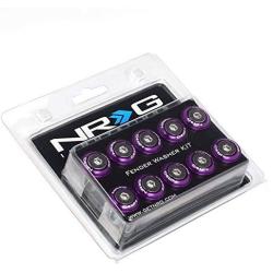 NRG Innovations FW-100PP 10PCs 20MM Wide Fender Washer + Bolt Kit (Rivets for Metal, Purple Washer, Silver Bolt)