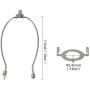 8'' TooToo Star Lamp Shade Harp Holder and E26 Light Base UNO Fitter Adapter Converter Finial Set,Tall 8inch I.D. 1-7/16''(36MM),Detachable Parts (Silver)
