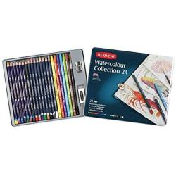 Derwent Colored Pencils, Watercolor, Water Color Pencils, Drawing, Art, Metal Tin, 24 Count (0700304)