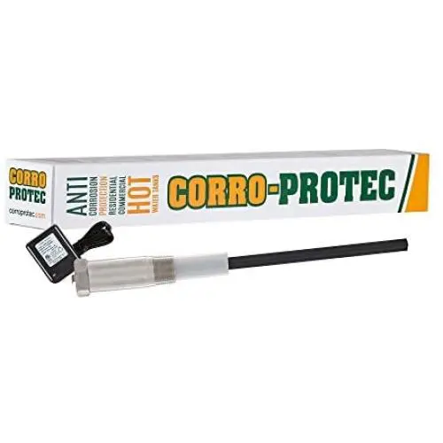 Corro-Protec CP-R Water Heater Powered Titanium Anode Rod (40-89 Gallon Tank) - Eliminate Odor (Sulfur/rotten egg smell), Corrosion and Reduce Limescale