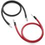 Spartan Power 4 AWG 3 Foot Battery Cable Set Four Gauge Wire Made in America 3 FT with 3/8'' Ring Terminals