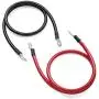 Spartan Power 4 AWG 3 Foot Battery Cable Set Four Gauge Wire Made in America 3 FT with 3/8'' Ring Terminals