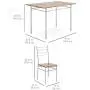 Best Choice Products 5-Piece 4ft Modern Wooden Kitchen Table Dining Set w/Metal Legs, 4 Chairs - Brown/Silver