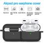 Compatible with AirPods Pro Case Cover Silicone Protective Case for Airpods Pro (Front LED Visible) Black