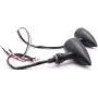 YIBO Retro Bullet Grid Motorcycle Turn Signal Light LED Brake Light Metal Shell Blinker Flashers for Harley Honda Yamaha Ducati April (Black)