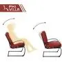 PHI VILLA Patio Spring Motion Metal Dining Chairs with Padded Red Cushion, Set of 2 for Outdoor Deck, Porch