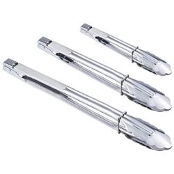 HINMAY Stainless Steel Spring Locking Food Tong Set Utility Metal Tongs for Serving Cooking Grilling and Barbeque (9 12 14 Inch 3 Pieces)