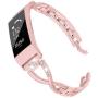 Wearlizer Compatible with Fitbit Charge 3 / Charge 4 Bands for Women Metal Replacement Charge 3 hr Band Strap with Bling Rhinestone Bracelet Bangle for Fitbit Charge 4 Special Edition - Rose Gold