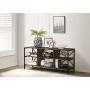 Furnitela Entertainment Center for 55 inch TV, Electronics Friendly TV Stand, Walnut Color Console Table with Storage
