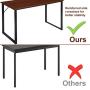 KINGSO Computer Desk 47'' Study Writing Desk for Home Office, Modern Simple Design PC Laptop Desk, Wood Notebook Writing Table, Metal Frame Study Desk (Teak)