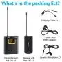 FULAIM WM300 Wireless Lavalier Microphone System, UHF 20-Channel Wireless Omni Lapel Microphone Compatible with iPhone, Android Phone, DSLR Camera for Video Recording, YouTube, Interview, Live, Vlog