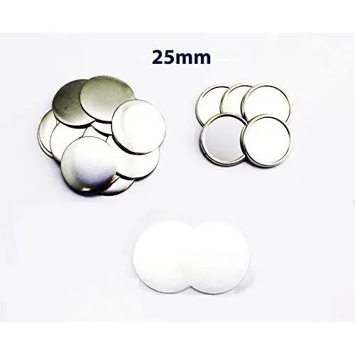 ChiButtons 25mm Round Blank Button Parts [Metric System] (100 Sets)