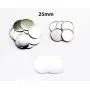 ChiButtons 25mm Round Blank Button Parts [Metric System] (100 Sets)