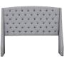 Madison Park Harper Upholstered Nail Head Trim Wingback Button Tufted Headboard Modern Contemporary Metal Legs Padded Bedroom Décor Accent, King Grey