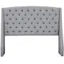 Madison Park Harper Upholstered Nail Head Trim Wingback Button Tufted Headboard Modern Contemporary Metal Legs Padded Bedroom Décor Accent, King Grey