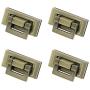 Meprotal 4 Sets Square Clasp Turn Lock Metal Clutches Closure Purse Lock Decorative Hardware for DIY Handbag Shoulder Bag with Install Parts Bronze