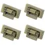 Meprotal 4 Sets Square Clasp Turn Lock Metal Clutches Closure Purse Lock Decorative Hardware for DIY Handbag Shoulder Bag with Install Parts Bronze