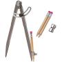 ALLY Tools 8 Inch Precision Wing Divider Scribe Tool/Woodworking Compass with Pencil Holder INCLUDES Two Pencils and Pencil Sharpener Ideal for Circles, Woodworking Compass, Metal, and Leather