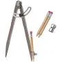 ALLY Tools 8 Inch Precision Wing Divider Scribe Tool/Woodworking Compass with Pencil Holder INCLUDES Two Pencils and Pencil Sharpener Ideal for Circles, Woodworking Compass, Metal, and Leather