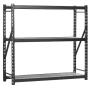 Sandusky Lee Muscle Rack ERZ772472WL3 Black Heavy Duty Steel Welded Storage Rack, 3 Shelves, 1,000 lb. Capacity per Shelf, 72'' Height x 77'' Width x 24'' Depth, Pack of 1