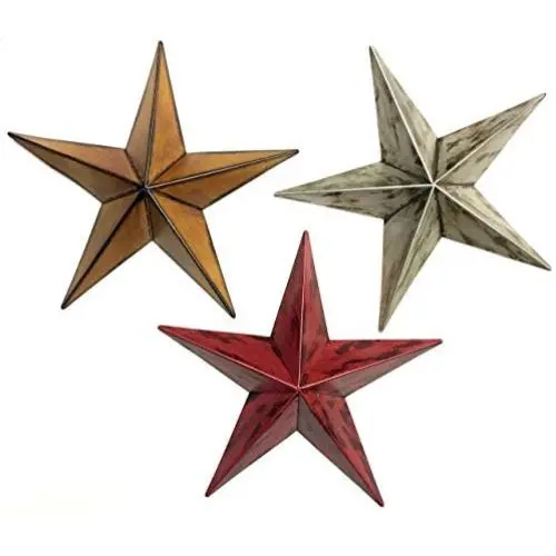 Bellaa 22052 Metal Stars Wall Decor 12 inch Set of 3 Celtic Patio Garden Outdoor Bellaa 22052 Metal Stars Wall Decor 12 inch Set of 3 Celtic Patio Garden Outdoor