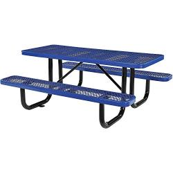 72'' Rectangular Picnic Table, Surface Mount, Blue