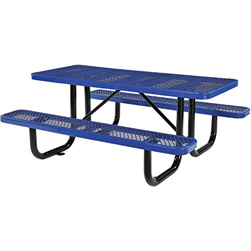 72'' Rectangular Picnic Table, Surface Mount, Blue
