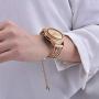 VIGOSS Metal Bracelet Compatible with Galaxy Watch 42mm Bands Rose Gold Women 20mm Luxury Stainless Steel Jewelry Floral Hollow Bangle for Samsung Galaxy Watch 42mm R810/Galaxy Watch Active 40mm R500