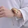 VIGOSS Metal Bracelet Compatible with Galaxy Watch 42mm Bands Rose Gold Women 20mm Luxury Stainless Steel Jewelry Floral Hollow Bangle for Samsung Galaxy Watch 42mm R810/Galaxy Watch Active 40mm R500