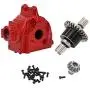 F Fityle 1:14 Upgrade Metal Gear Box Shell and Differential RC Car Part for Wltoys144001 Buggy Accessories - Red